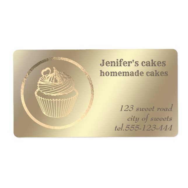 Gold foil Homemade cupcakes and treats (Front)