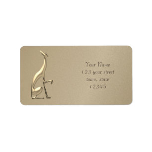 Gold Foil Italian Greyhound Dog Elegant Address Label