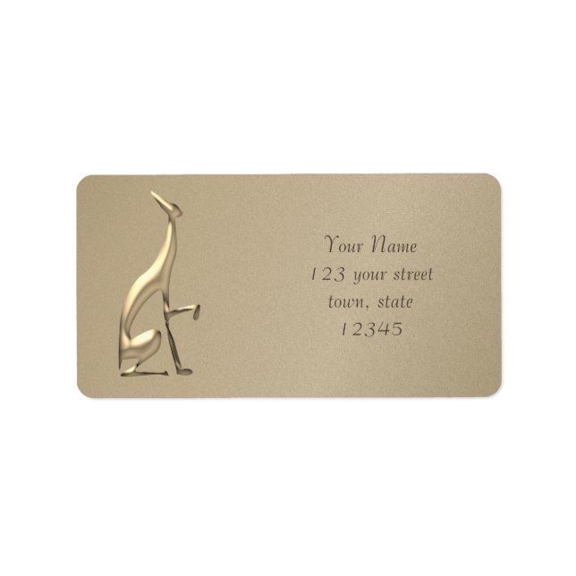 Gold Foil Italian Greyhound Dog Elegant Address Label (Front)