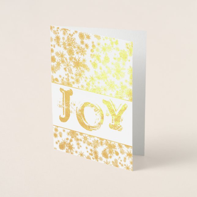 Gold Foil JOY Christmas Greeting Card (Front)