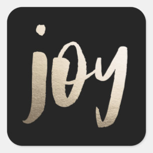 Gold Foil Joy Gift Tag Sticker