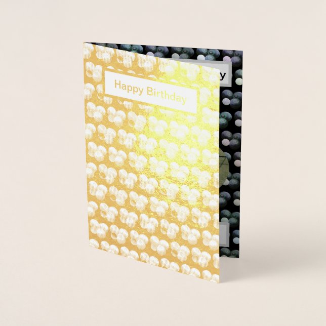 Gold Foil Lawn Bowls, Birthday Card. Foil Card (Front)