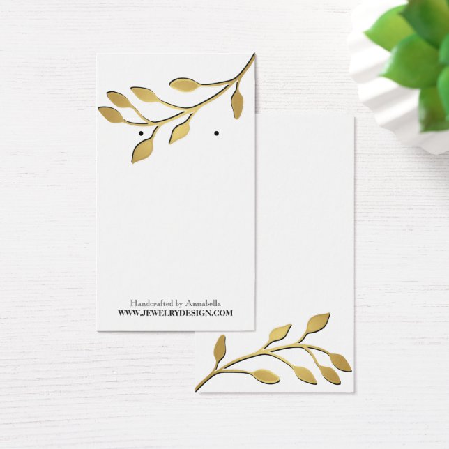 Gold Foil Leaf Earring Jewellery Display Custom (Desk)