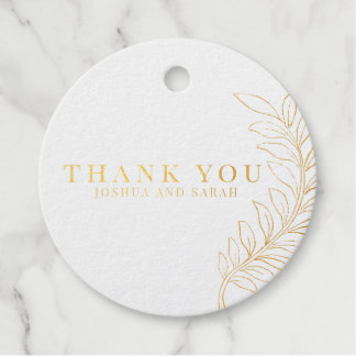 Gold Foil Leaf Thank You Tag