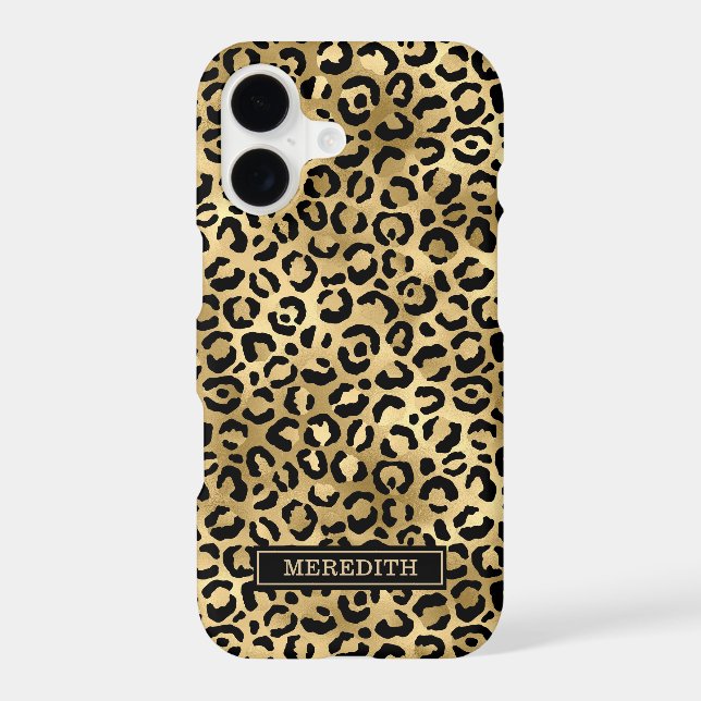 Gold Foil Leopard Print Monogrammed  (Back)