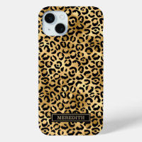 Gold Foil Leopard Print Monogrammed