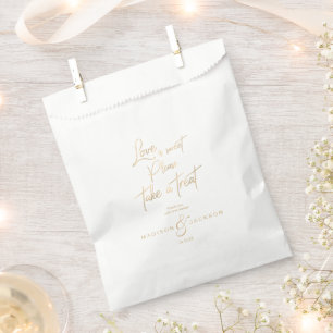 Gold Foil Lettering Love is Sweet Have a Treat Favour Bags