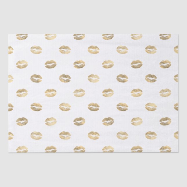Gold Foil Lips Tissue Paper (Front)