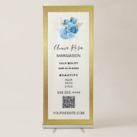 *~* Gold Foil LOGO QR Turquoise Floral Store Shop
