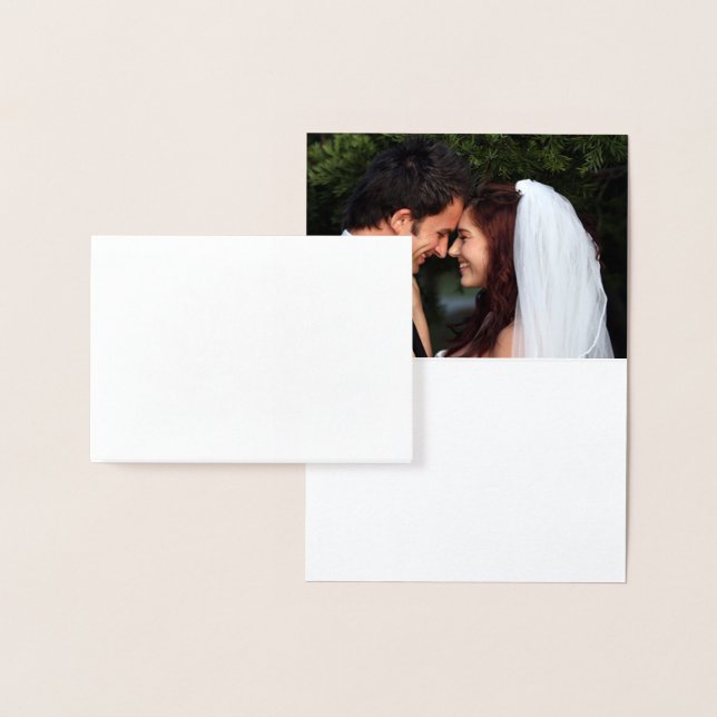 Gold Foil Lotus Flower Photo Thank You Card (Display)