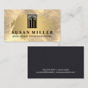 Gold Foil   Luxury Corporate Buildings Logo Business Card