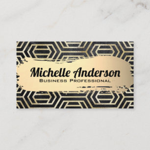 Gold Foil Luxury Modern Geometric Pattern Business Card