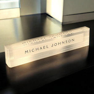 Gold Foil Luxury Professional Executive Nameplate