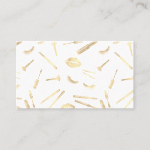 GOLD FOIL makeup artist lashes lips lipstick eyes Business Card