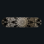 Gold Foil Mandala | Custom Colour Skateboard<br><div class="desc">Gold Foil Mandala | Custom Colour. Intricate damask pattern mandala with faux gold foil overlay. You can change the colour of the background to anything you want. You can also move,  rotate & resize the mandala(s) however you like.</div>
