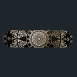 Gold Foil Mandala | Custom Colour Skateboard<br><div class="desc">Gold Foil Mandala | Custom Colour. Intricate damask pattern mandala with faux gold foil overlay. You can change the colour of the background to anything you want. You can also move,  rotate & resize the mandala(s) however you like.</div>