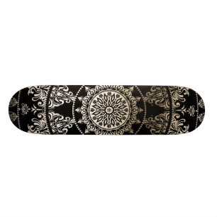 Gold Foil Mandala   Custom Colour Skateboard