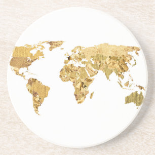Gold Foil Map Coaster