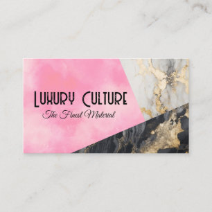 Gold Foil Marble   Pink Texture   Lux Business Card