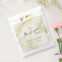 Gold Foil Marble Texture Wedding Thank You