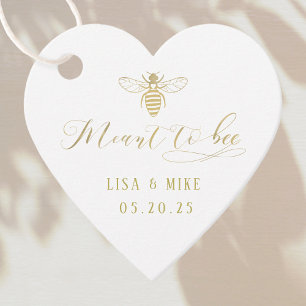 Gold Foil Meant to Bee Wedding Favour Tags