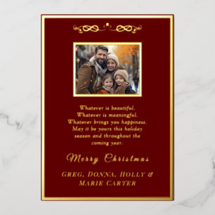 Gold Foil Merry Christmas Foil Holiday Card