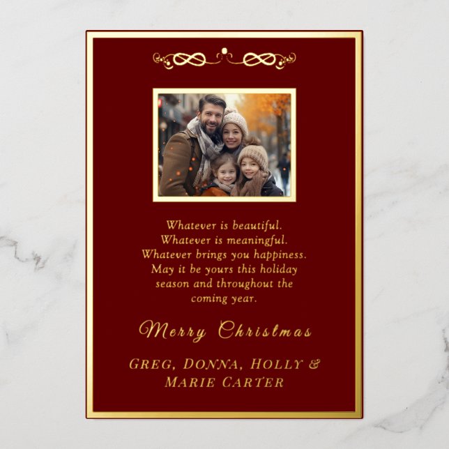 Gold Foil Merry Christmas Holiday Card (Front)