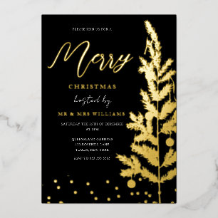 Gold Foil Merry Christmas Party Tree Golden
