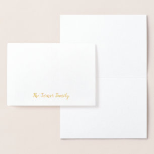 Gold Foil Merry Christmas Snowflake Monogram Foil Card