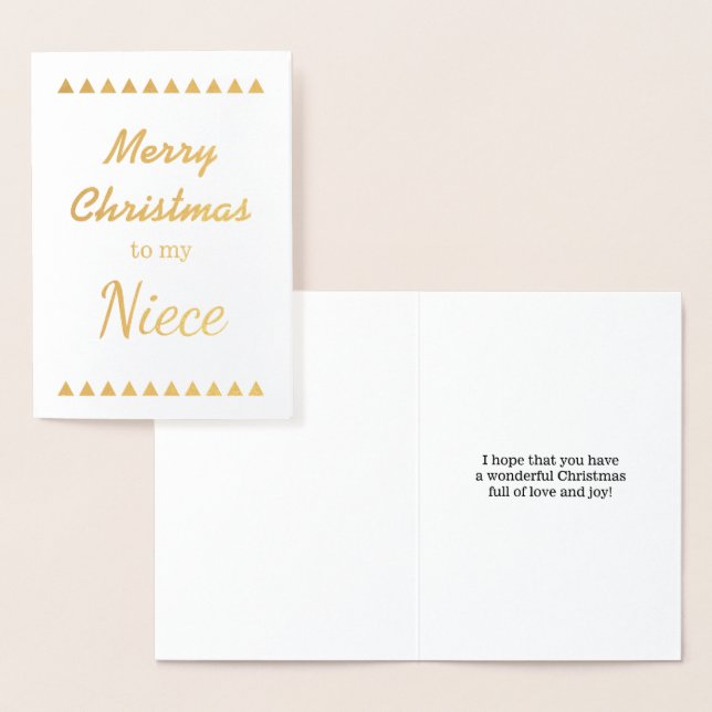 Gold Foil "Merry Christmas to my Niece" Card (Display)