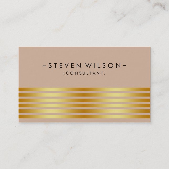 Gold Foil Metal Professional Modern Elegant Business Card (Front)