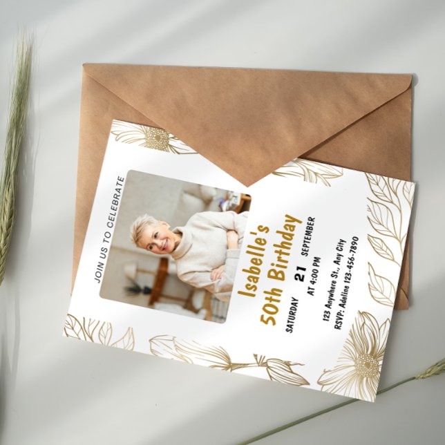 Gold Foil Milestone Birthday Invitation (Creator Uploaded)