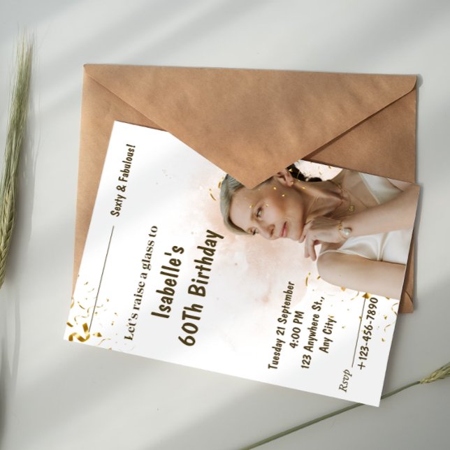 Gold Foil Milestone Birthday Invitation (Creator Uploaded)