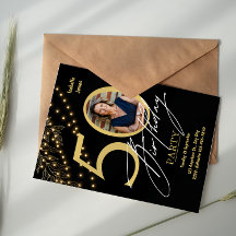 Gold Foil Milestone Birthday Invitation