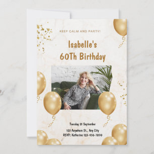 Gold Foil Milestone Birthday Invitation