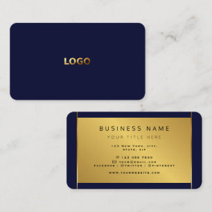 Gold Foil Minimalist Modern Dark professional Logo Business Card