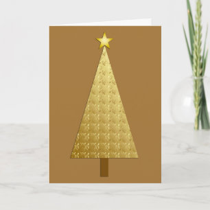 Gold foil modern Christmas tree Holiday Card