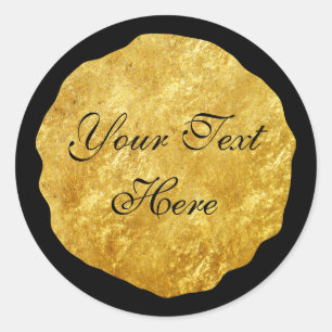 Gold Foil Modern Customisable Round Sticker