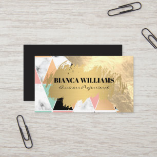 Gold Foil Modern Pattern Geometric Business Card