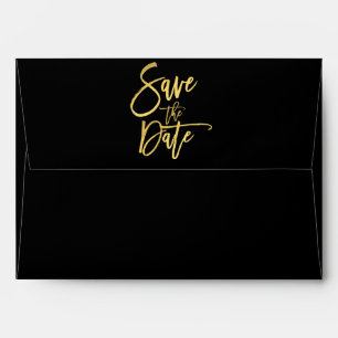 Gold Foil Modern Script Save the Date Envelope