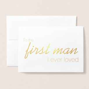 Gold Foil Modern Script Wedding Day Card for Dad