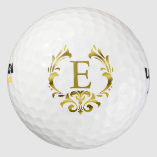 Gold Foil Monogram Emblem Golf Balls