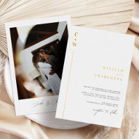 Gold Foil Monogram Minimalist Wedding