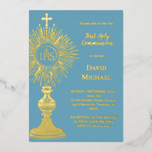 Gold foil monstrance First Holy Communion