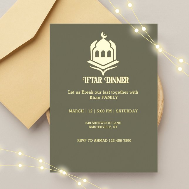 Gold foil Mosque Iftar Invitation (Creator Uploaded)