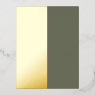 Gold Foil & Moss Green Foil Invitation Postcard