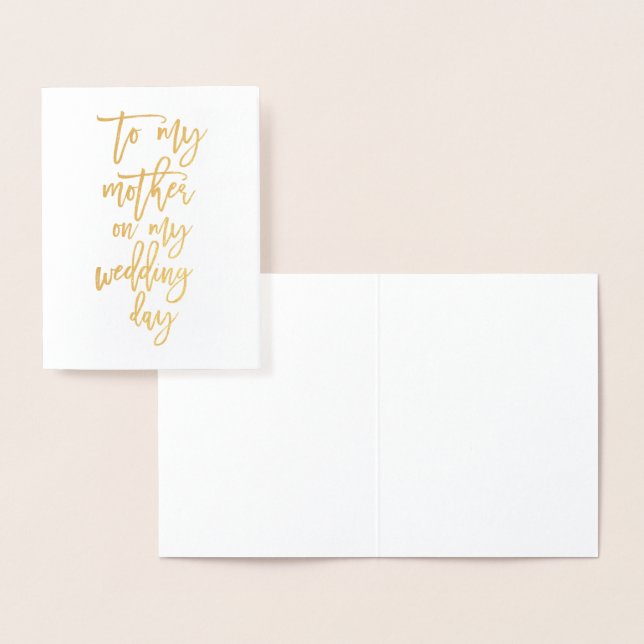 Gold Foil Mother of the bride Wedding Thank You Foil Card (Display)