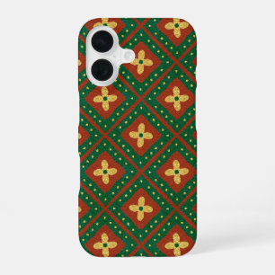 Gold Foil Motley Diamond Flower Elf iPhone 16 Case