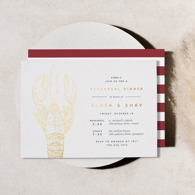 Gold Foil Nautical Crab Rehearsal Dinner (Creator Uploaded)