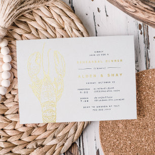 Gold Foil Nautical Lobster Rehearsal Dinner